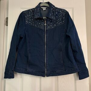 Cathy Daniels Dark Blue Jean Jacket with Silver Studs